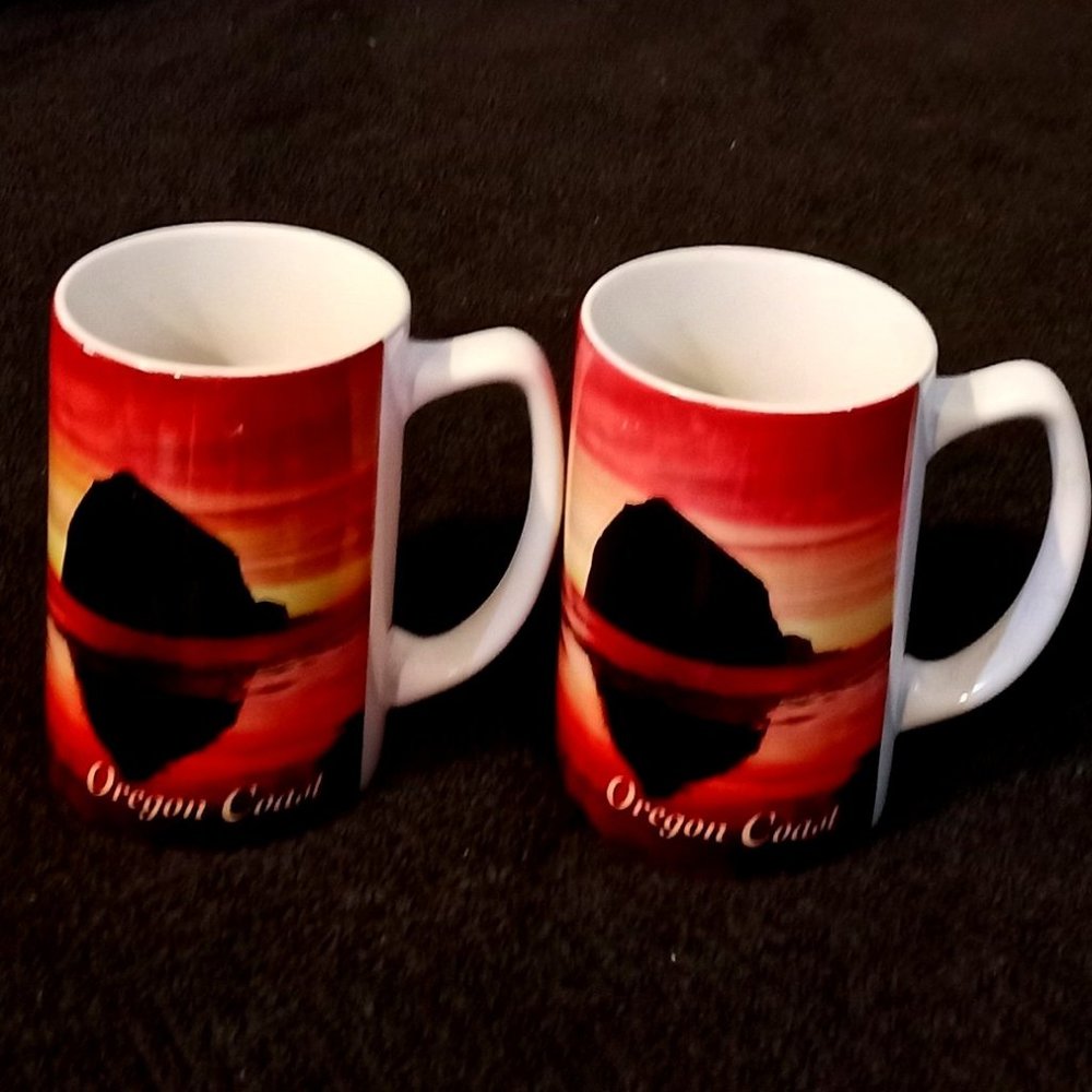 2 Orca Coatings Large Ceramic Coffee Mugs OR Coast